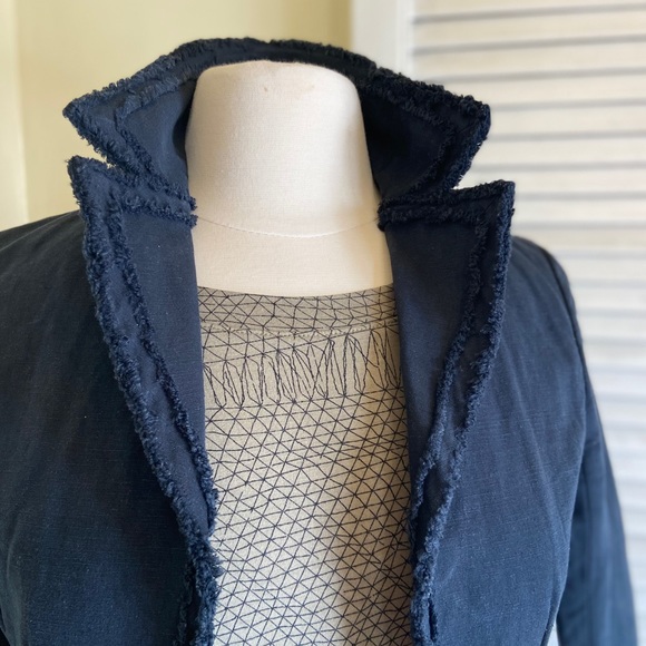 United Arrows Japan Fringed Cotton Blend Blazer - Picture 3 of 8